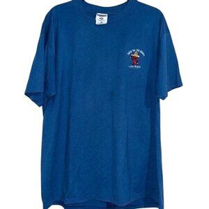 JERZEES "Show Me The Money" Las Vegas XL T-Shirt Blue Cotton/Polyester